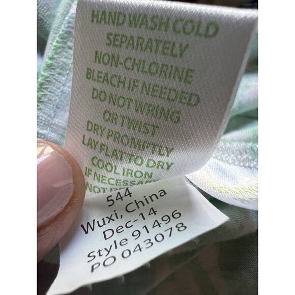 Lilly Pulitzer Maisy Finders Keepers green blue wrap dress v-neck L preppy - Picture 9 of 9